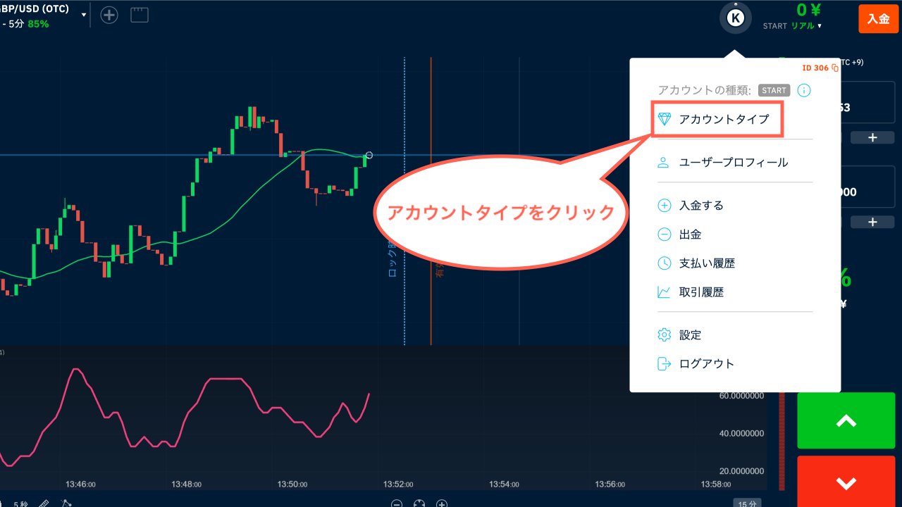 ブビンガのアカウントタイプを調べる