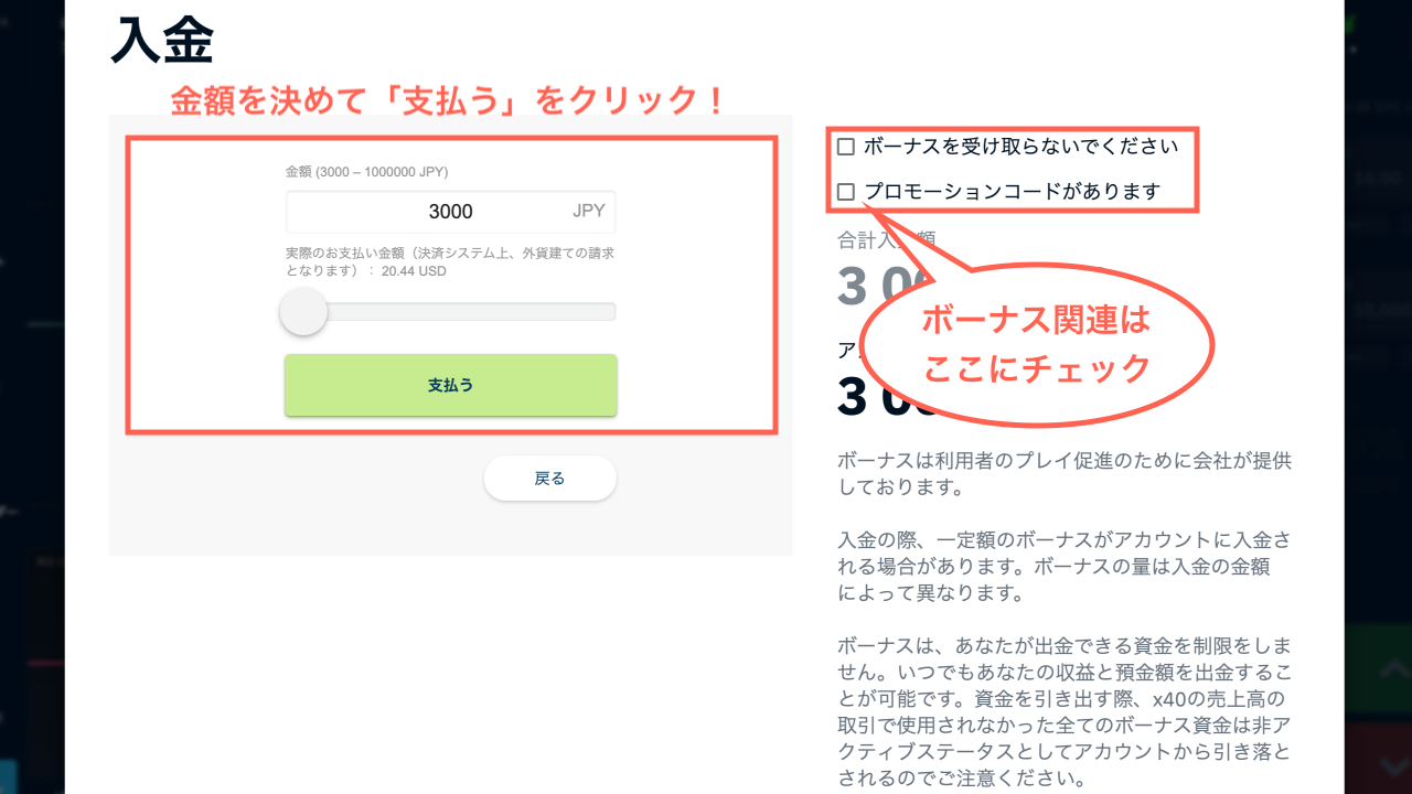 ブビンガにネットバンキングから入金する手順②